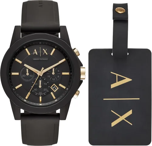 Vista 16 de Reloj cronógrafo Armani Exchange AX para hombre con correa de cuero, acero inoxidable o silicona