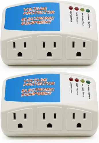 Vista 9 de BSEED Regleta protectora de sobretensiones para electrodomésticos, protector de sobretensiones de 3 tomas, protector de voltaje para refrigerador