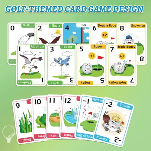 Vista 2 de Westant Crazy Nines - Juego de cartas de golf - Juegos de cartas divertidos para familiares, niños de 8 a 12 años y adultos, los juegos familiares