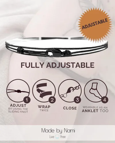 Vista 8 de Made by Nami Nautical Rope Bracelet for Men Waterproof & Adjustable Wrap String Bracelets with Snap Hook Gift for Him