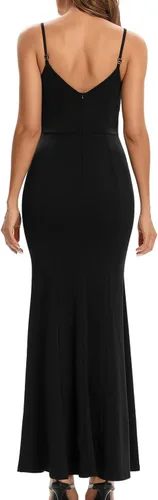 Vista 4 de Vestidos de invitada de boda formales de noche con tirantes delgados para mujer