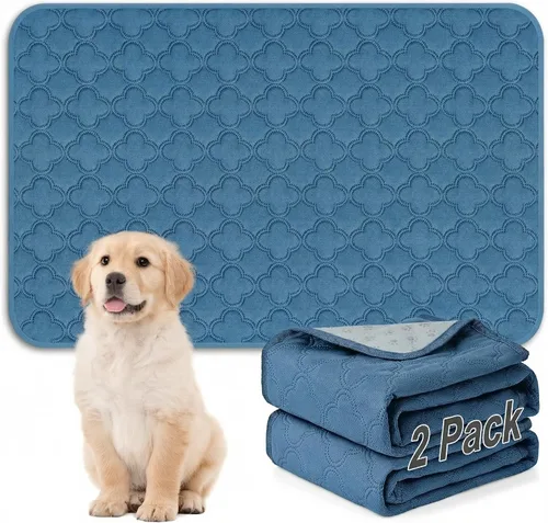 Vista 35 de FunFurry Forro lavable para jaula de conejillo de indias, paquete de 4 almohadillas reutilizables y lavables, ropa de cama impermeable para Azul