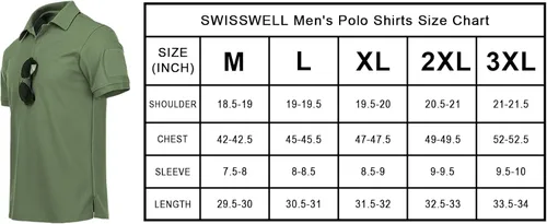 Vista 6 de SWISSWELL Polo de manga corta para hombre polo de golf casual atlético de secado rápido para correr tenis senderismo Bandera negra