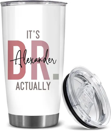 Vista 14 de BECHUSKY Regalo de graduación de doctorado personalizado, taza de doctorado con nombre personalizado, vaso de doctorado para hombres y mujeres
