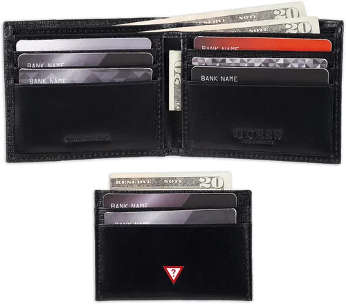 Vista 4 de GUESS Juego de cartera RFID para hombre con plegable delgado y tarjetero