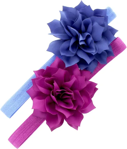 Vista 7 de Diademas de flores de pétalos para bebés y niñas, par elástico para niños pequeños