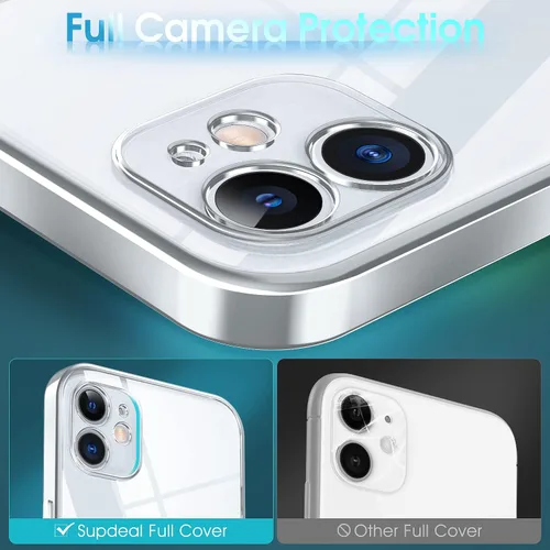 Vista 771 de Supdeal Funda cristalina transparente para iPhone 11, [No se amarillea] [Protección de la cámara] [Probado contra caídas de grado militar] Funda