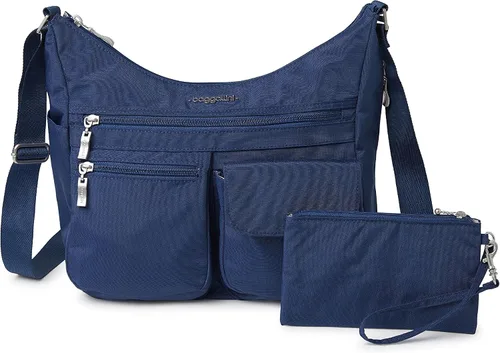 Vista 93 de Baggallini womens Everywhere Bagg Crossbody Women 11x9 Lightweight Nylon Hobo Water-resistant Travel Bag W/Rfid