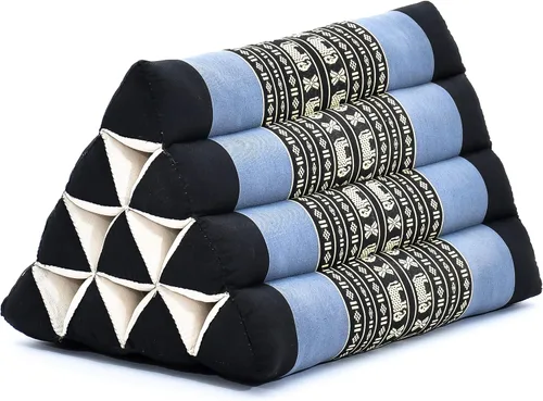Vista 16 de Leewadee Cojín Thai Triangle – Cómodo respaldo para TV o lectura, almohada de cuña – Relleno natural ecológico Kapok 20 x 13 x 13 pulgadas, negro