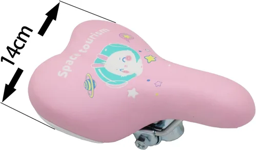 Vista 4 de Sillín de bicicleta para niños con diseño de conejo, asiento de bicicleta acolchado de espuma para bicicletas de 12 a 20 pulgadas, se adapta a