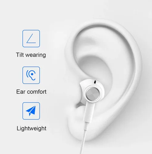 Vista 6 de BENEWY ME530 Auriculares con cable, auriculares con cable con micrófonos Inline control mic, stereo bass sound, plug & play, lightweight in-ear