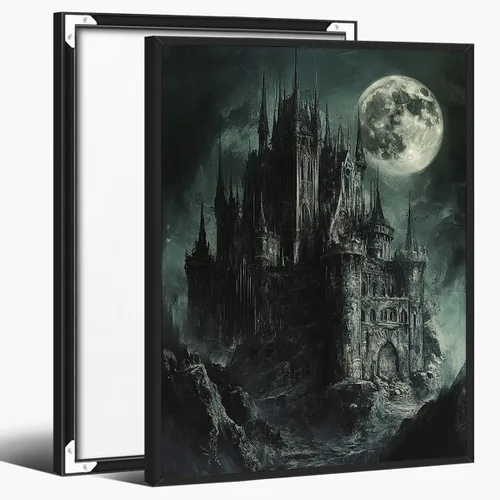 Vista 20 de Bonito arte de lectura de fantasmas, póster de pared de bosque de Halloween con hongos y plantas, impresión de lectura de fantasmas caprichosa