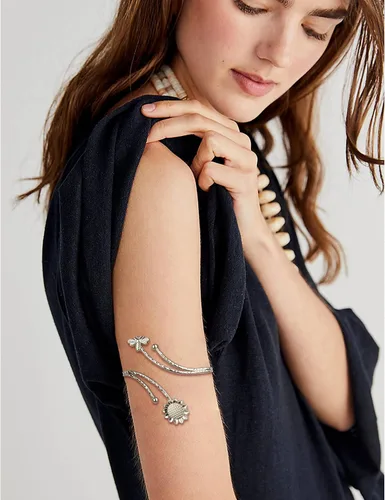 Vista 5 de Sanfenly 6 piezas de brazalete de brazo superior de serpiente, brazalete abierto ajustable para mujer
