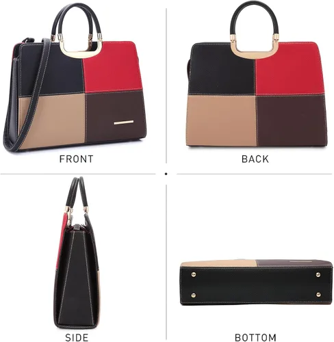 Vista 3 de Womens Handbag Top Handle Shoulder Bag Tote Satchel Purse Work Bag with Matching Wallet