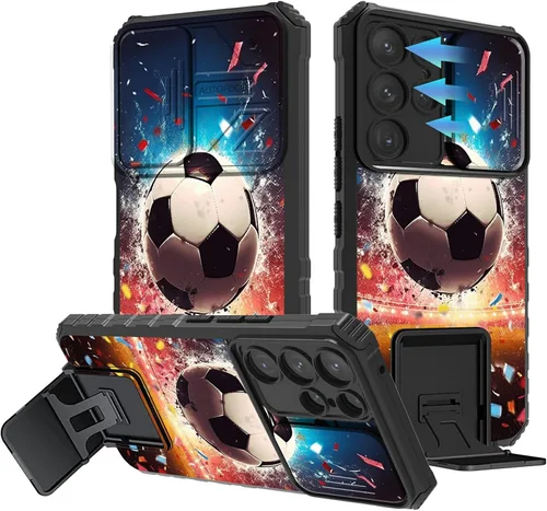 Vista 56 de Funda para Samsung Galaxy A13 5G/4G/A04S, Galaxy A13 5G con cubierta de cámara deslizante, funda de doble capa integrada con función atril