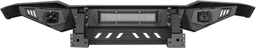 Vista 7 de Tundra parachoques delantero de ancho completo con placas de deslizamiento y focos LED para camionetas Toyota Tundra 2007-2013