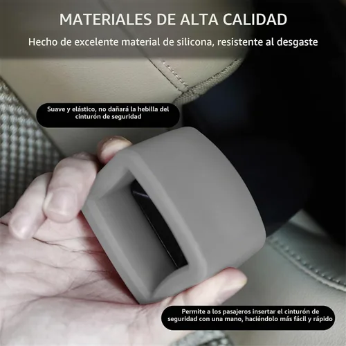 Vista 3 de Ohleats 2 piezas de soporte para hebilla de cinturón de seguridad, hebilla de silicona que eleva el cinturón de seguridad para facilitar el acceso