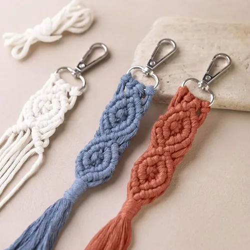 Vista 4 de Creativ Mini kit de manualidades de macramé, 1 unidad, color verde azulado