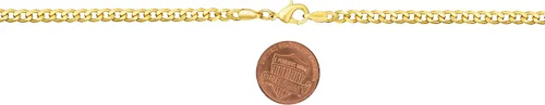Vista 3 de Barzel Collar de cadena de oro chapado en oro de 18 quilates eslabones cubanos de 0.079in, 0.118in, 0.157in, 0.197in, para mujeres u hombres