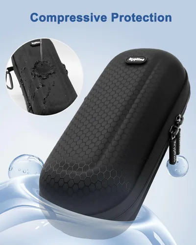 Vista 5 de Krypthos Estuche organizador de lentes de sol de viaje doble, bolsa de almacenamiento portátil de seguridad para hombres y mujeres, carcasa rígida