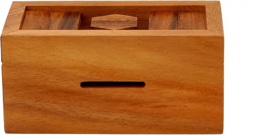 Vista 6 de BSIRI Canopic Chest Challenging Brain Teaser Rompecabezas de madera para la mente y uso como joyería de almacenamiento de dinero, rompecabezas 3D
