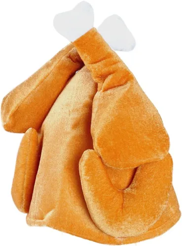 Vista 6 de BinaryABC Thanksgiving Plush Turkey Hat,Roasted Turkey Hats,Thanksgiving Day Costume Party Accessory (Brown)