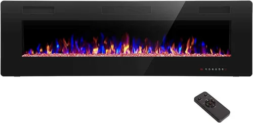 Vista 10 de R.W.FLAME - Chimenea empotrable ultrafina para pared (30 y 60 pulgadas)