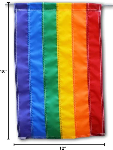 Vista 5 de Bandera de jardín de 12 x 18 pulgadas (rayas cosidas individualmente) de nailon para exteriores, calidad premium, fabricada en Estados Unidos