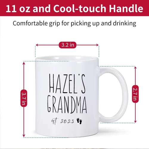 Vista 6 de Taza personalizada con texto en inglés "Promoted To Grandma 2023", regalos para la abuela por primera vez, anuncio de embarazo para abuela