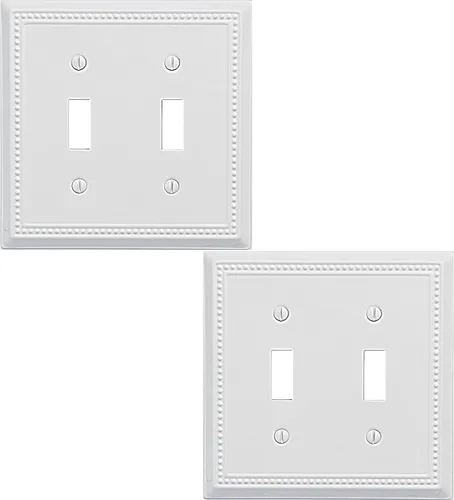 Vista 54 de OKAWYC Belaire - Cubierta para interruptor de luz de decoración individual, placa de pared de metal con cuentas, paquete de 4 unidades de bronce
