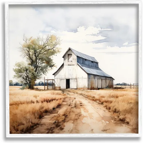 Vista 10 de Stupell Industries Arte giclée enmarcado de paisaje de granero de granja de Ray Powers