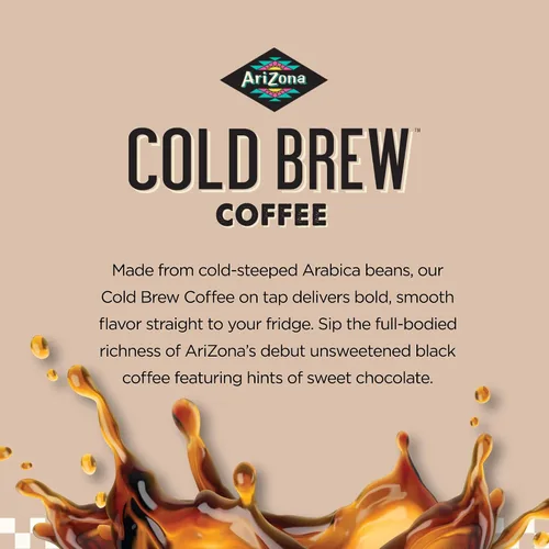 Vista 5 de AriZona Café de Filtro Frío, Café Helado en Grifo y Listo para Beber, Café Colombiano Arabica, 1 Galón por Envase - Caja de 128 Onzas Líquidas
