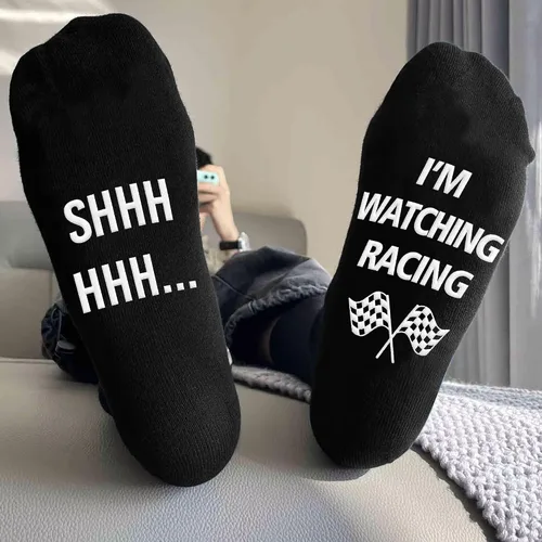 Vista 7 de VICRAZY F1 Racing Car, calcetines deportivos para hombres y mujeres, regalos de Fórmula 1, calcetines de carreras, rellenos de calcetines