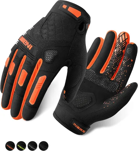 Vista 13 de INBIKE Guantes MTB para ciclismo de montaña Sirven para pantalla táctil con acolchado de etilvinilacetato grueso y protección de nudillos de caucho