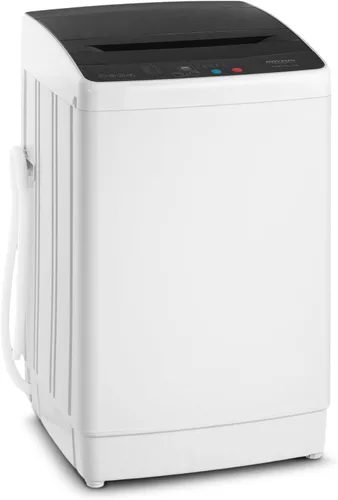 Vista 10 de ROVSUN Lavadora portátil de 17.8 libras, máquina de lavandería eléctrica completamente automática con tambor de acero inoxidable, lavadora compacta