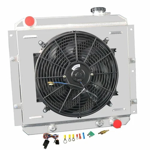 Vista 6 de Kits de relé de ventilador de aluminio de 4 filas compatibles con Toyota Land Cruiser FJ40 FJ45 BJ42 BJ60 1958-1984