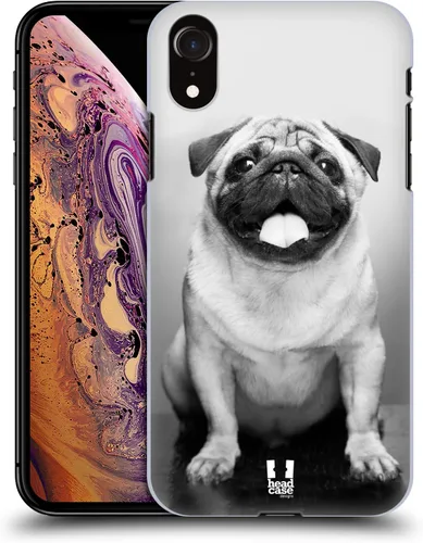 Vista 18 de Head Case Designs Estuche rígido para perros y perros en blanco y negro compatible con Apple iPhone XR calzones para perro blanco y negro.