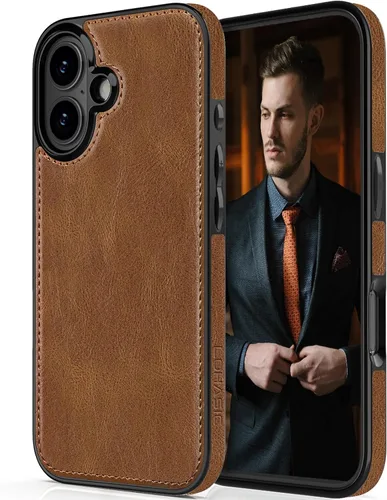 Vista 10 de LOHASIC - Funda compatible con iPhone 15, cuero elegante de lujo, color negro Luxury Vegan Leather, Shockproof Cover, Rugged Protective, Soft TPU
