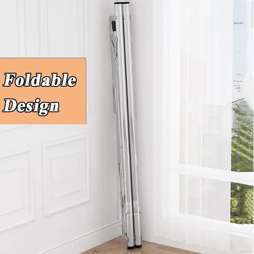 Vista 6 de Heavy Duty Stainless Steel Clothes Drying Rack - Adjustable Length Garment Rack for Indoor/Outdoor Use, Foldable with Windproof Hooks, 63In -(One