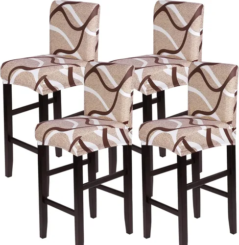 Vista 66 de SearchI Juego de 2 fundas para taburetes de bar, fundas de asiento de taburete elásticas y lavables, fundas para sillas de altura de mostrador