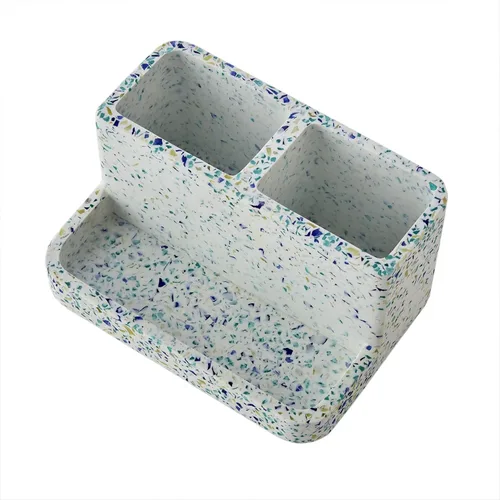 Vista 2 de SKL Home by Saturday Knight Ltd. - Soporte para cepillos de dientes de terrazo moteado, multicolor