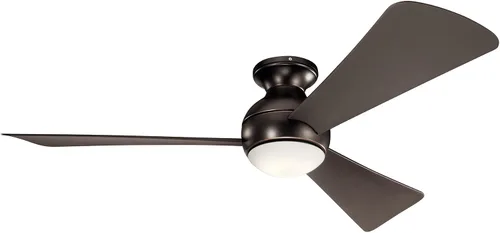 Vista 21 de Kichler Sola Ventilador de techo para exteriores de 44 pulgadas con luz LED, bronce antiguo
