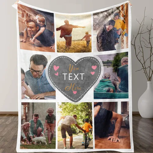 Vista 22 de D-Story Manta personalizada con foto, entrega al día siguiente, hecha en EUA, Manta de collage personalizada, haz una manta personalizada