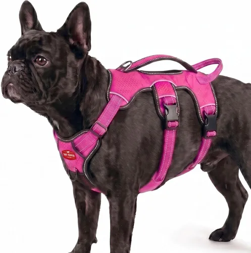 Vista 27 de Tuff Pupper Arnés para perro sin escape a prueba de escape, arnés ajustable de 5 puntos para perros, arneses acolchados para perros, arneses