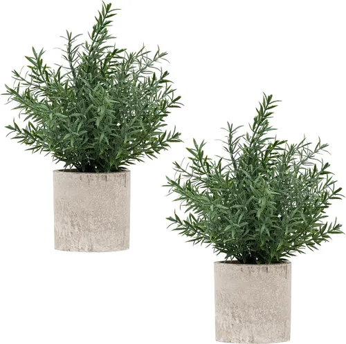 Vista 18 de Coferset 2 Pack Small Fake Plants Eucalyptus Potted,Black Negro-pequeño