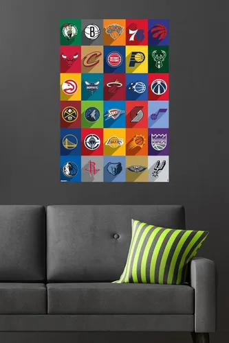Vista 4 de NBA League - Póster de pared con logotipos 25, 34 pulgadas de largo x 22.4 pulgadas de ancho, versión premium sin marco
