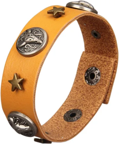 Vista 32 de Jeilwiy Pulseras de cuero punk para hombres, pulseras hechas a mano, brazalete ancho, joyería trenzada, color negro y marrón, ajustable, regalos