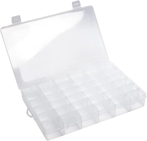 Vista 8 de Heyiarbeit Caja de almacenamiento de componentes, 10 rejillas de plástico fijas para componentes electrónicos, cajas de herramientas, color blanco