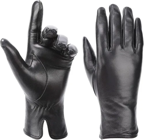 Vista 7 de MaxW Women's Sheepskin Leather Gloves for Winter Touchscreen Warm Gloves for Cold Weather