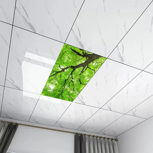 Vista 6 de Sunnyhut 2 cubiertas de luz fluorescente para luces de techo, cubierta magnética de árboles verdes para lámparas fluorescentes o LED